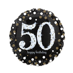 Folieballon birthday sparkling 50 (73cm)